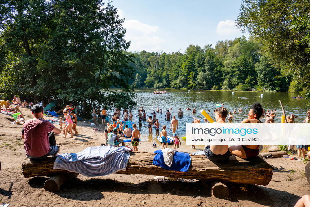 Berlin,Germany,GER,Teufelssee in the Grunewald district of Charlottenburg Wilmersdorf With an outside temperature of over 30 degrees