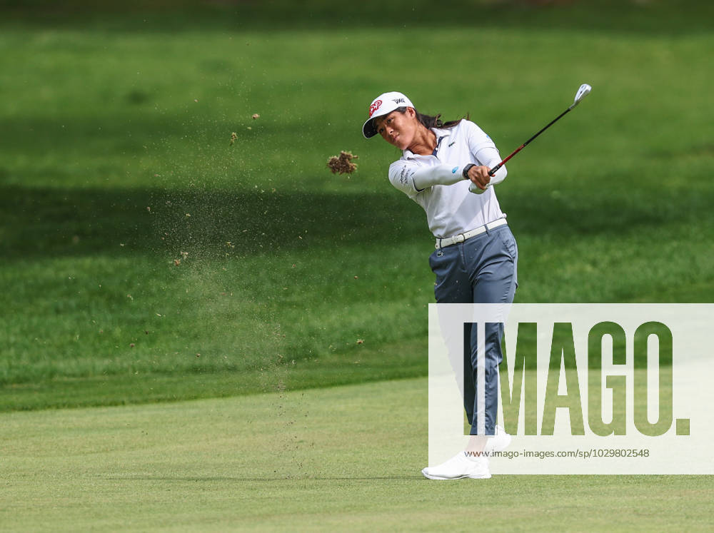 Celine Boutier of France takes a shot from the fairway during the third round at the Cognizant Founders Cup at the Upper Montclair Country Club in Clifton, NJ. CSM Clifton United States of America - ZUMAc04_ 20230513_zaf_c04_013