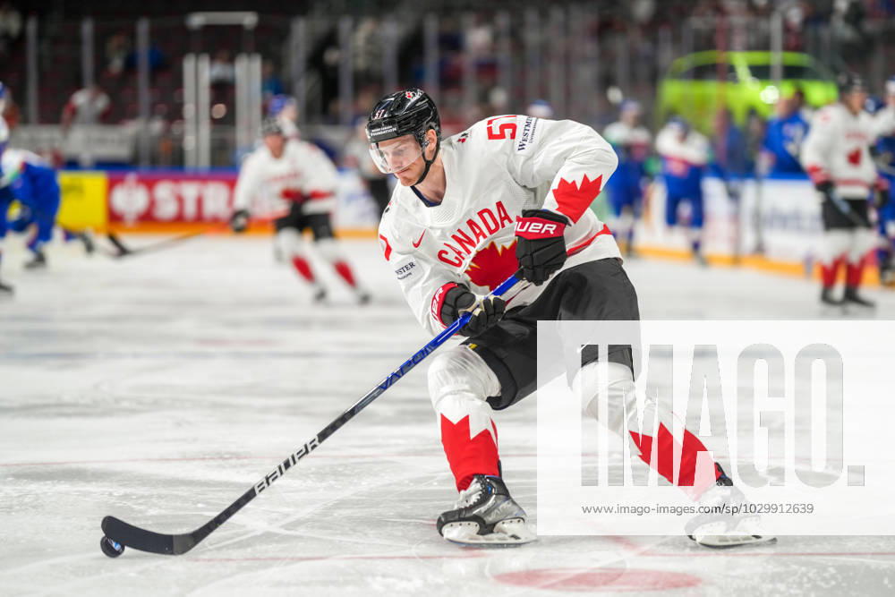 RIGA, LATVIA MAY 15 Tyler Myers of Canada in action during the 2023 IIHF Ice Hockey World Championship Finland Latvia game between Slovakia and Canada at Arena Riga on May 15, 2023 in Riga, Latvia Riga Arena Riga Latvia