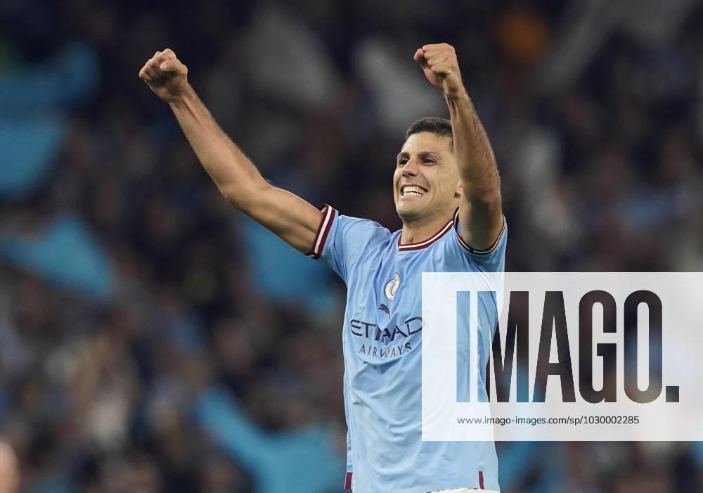 Manchester, England, 17th May 2023. Rodri of Manchester City celebrates during the UEFA Champions League match at the Etihad Stadium, Manchester. Picture credit should read: Andrew Yates Sportimage . SPI-2446-0146