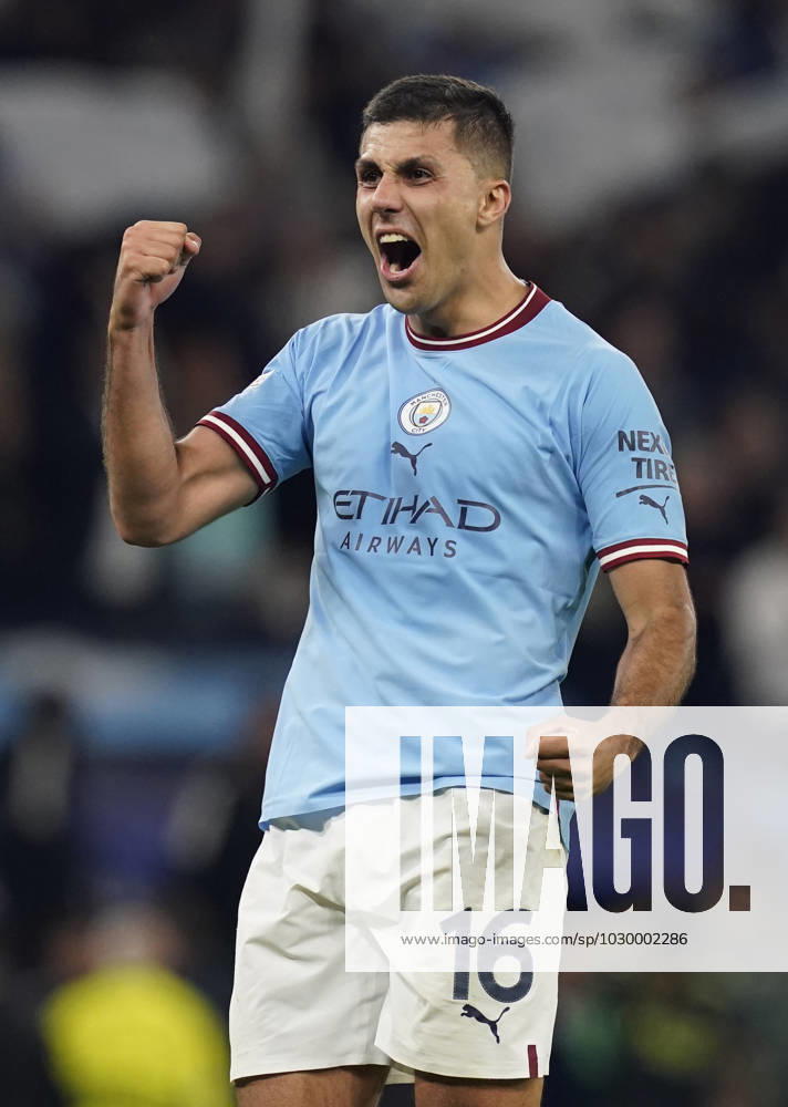 Manchester, England, 17th May 2023. Rodri of Manchester City celebrates during the UEFA Champions League match at the Etihad Stadium, Manchester. Picture credit should read: Andrew Yates Sportimage . SPI-2446-0147