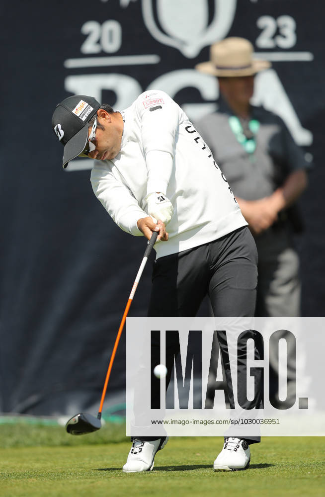 Kazuki Higa hits his tee shot on the 1st hole during the first round of the 2023 PGA, Golf Herren Championship at Oakwood Country Club in Rochester,New York on Thursday, May 18, 2023. PGA20230518114 AARONxJOSEFCZYK