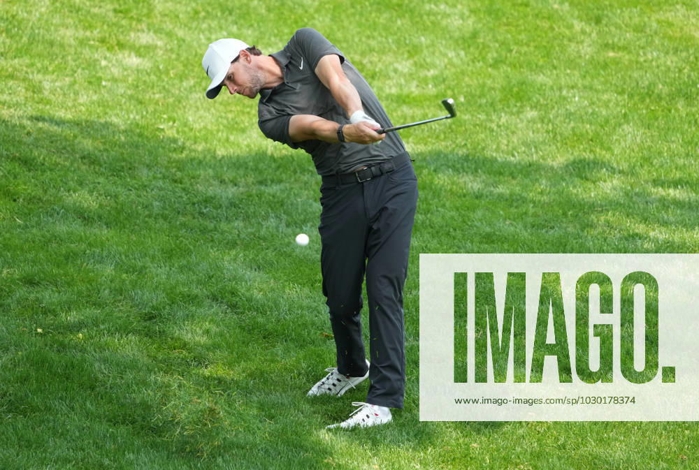 Thomas Pieters of Germany hits his second shot on the 9th hole during the final round of the 2023 PGA, Golf Herren Championship at Oak Hill Country Club in Rochester, New York on Sunday, May 21, 2023. ROC20230521516 AARONxJOSEFCZYK