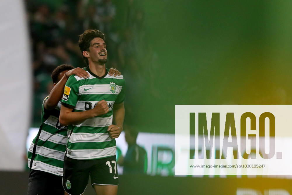 Francisco Trincao of Sporting CP celebrates after scoring a goal during the Portuguese League football match between Sporting CP and SL Benfica at Jose Alvalade stadium in Lisbon, Portugal on May 21, 2023. Lisbon Portugal - ZUMAf123 20230521_zap_f123_023