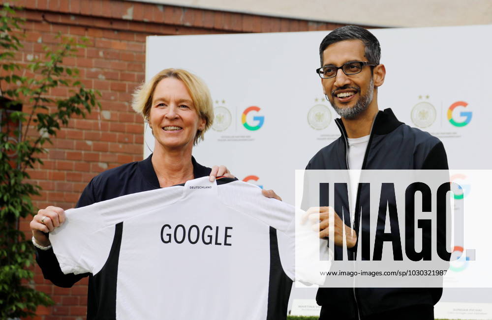 Martina Voss Tecklenburg, German Football Association DFB, Sundar Pichai, CEO Google and Alphabet, Germany, Berlin, German Football Association DFB and Google Germany enter into a new, close partnership