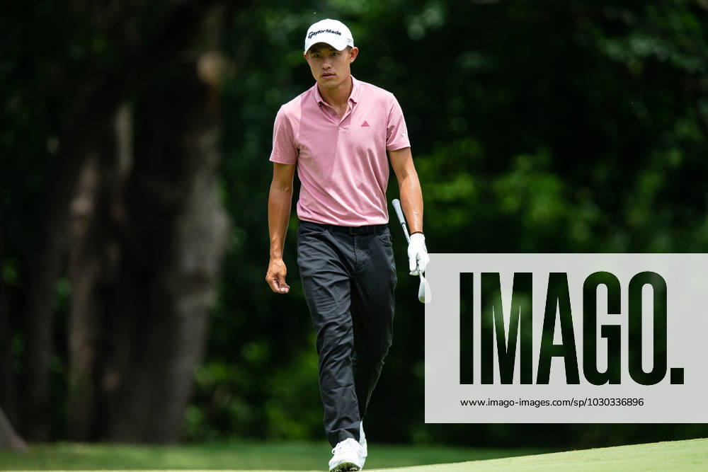 FORTH WORTH, TX - MAY 25: Collin Morikawa of United States looks at is putt on hole 5 during the first round of the Charles Schwab Challenge on May 24, 2023, at Colonial Country Club in Fort Worth, Texas. (Photo by Aric Becker Icon Sportswire) GOLF: MAY 25 PGA, Golf Herren - Charles Schwab Challenge Icon230525104