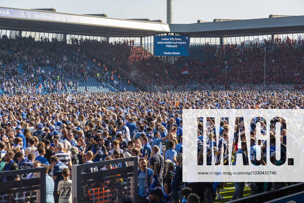 Joy and enthusiasm among Bochum fans, football fans storm the pitch and celebrate staying in the league, football, Bundesliga 2022 2023, Vonovia Ruhrstadion, VfL Bochum vs Bayer 04 Leverkusen 3 0 Sports, football, Bundesliga, 2022 2023, VfL Bochum vs Bayer 04 Leverkusen 3 0, Vonovia Ruhrstadion, Joy and enthusiasm among Bochum fans, football fans storm the pitch and celebrate staying in the league, DFL REGULATIONS PROHIBIT ANY USE OF PHOTOGRAPHS AS IMAGE SEQUENCES AND OR QUASI VIDEO, sports, football, Bundesliga, 2022 2023, VfL Bochum vs Bayer 04 Leverkusen 3 0, Vonovia Ruhr Stadium, fun and enthusiasm, Bochum football fans storm the pitch and celebrate staying in the league, DFL REGULATIONS PROHIBIT ANY USE OF PHOTOGRAPHS AS IMAGE SEQUENCES AND OR QUASI VIDEO