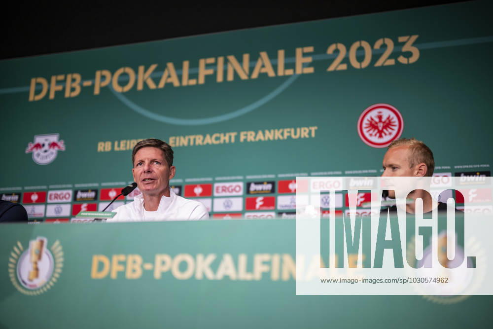 football DFB Cup final 2023, RB Leipzig Eintracht Frankfurt, training and press conference, v l coach Oilver Glasner Eintracht Frankfurt , Sebastian Rode Eintracht Frankfurt Berlin