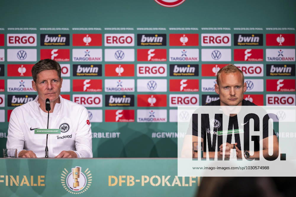football DFB Cup final 2023, RB Leipzig Eintracht Frankfurt, training and press conference, v l coach Oilver Glasner Eintracht Frankfurt , Sebastian Rode Eintracht Frankfurt Berlin