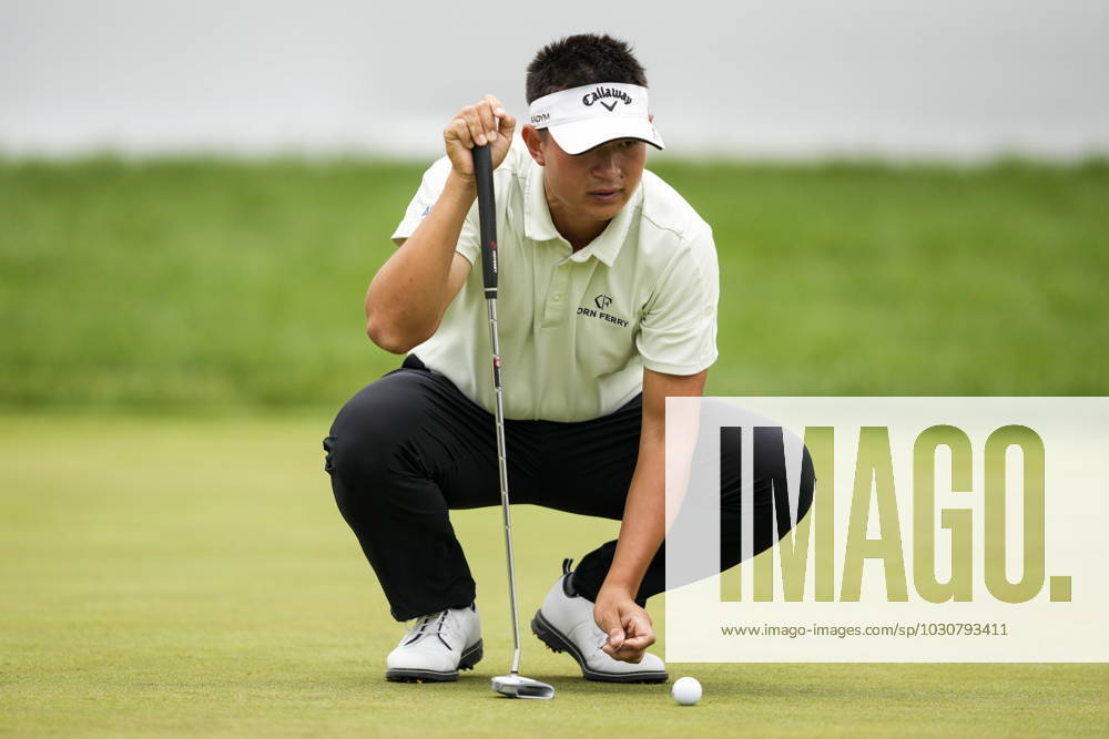 Carl Yuan lines up a putt on the sixteenth hole during the second round of the Canadian Open in Toronto on Friday, June 9, 2023. Canada News - June 9, 2023 - ZUMAc35_ 20230609_zaf_c35_148