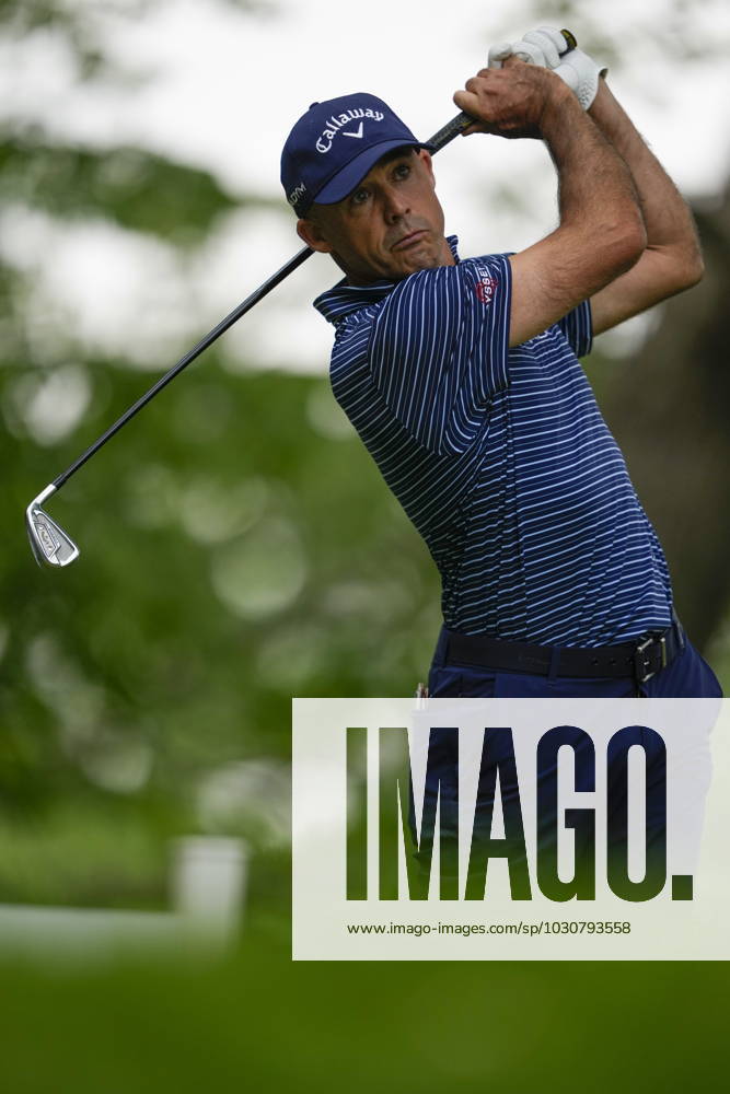 Jonathan Byrd tees off on the eighteenth hole during the second round of the Canadian Open in Toronto on Friday, June 9, 2023. Canada News - June 9, 2023 - ZUMAc35_ 20230609_zaf_c35_157