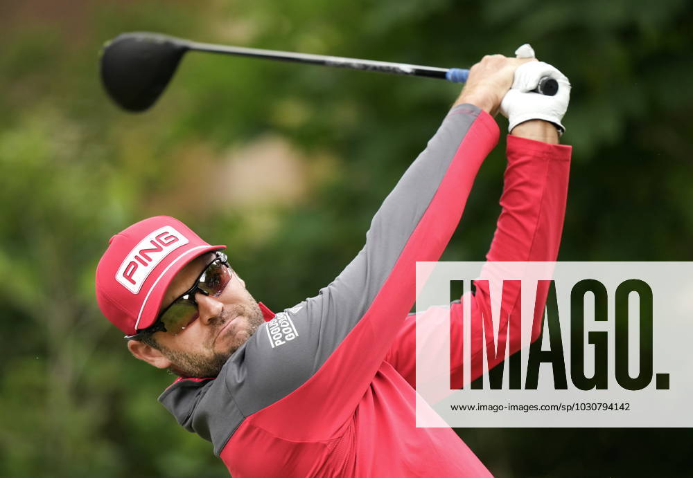 Corey Conners of Canada tees off on the third hole during second round at the Canadian Open golf championship in Toronto on Friday, June 9, 2023. Canada News - June 9, 2023 - ZUMAc35_ 20230609_zaf_c35_208