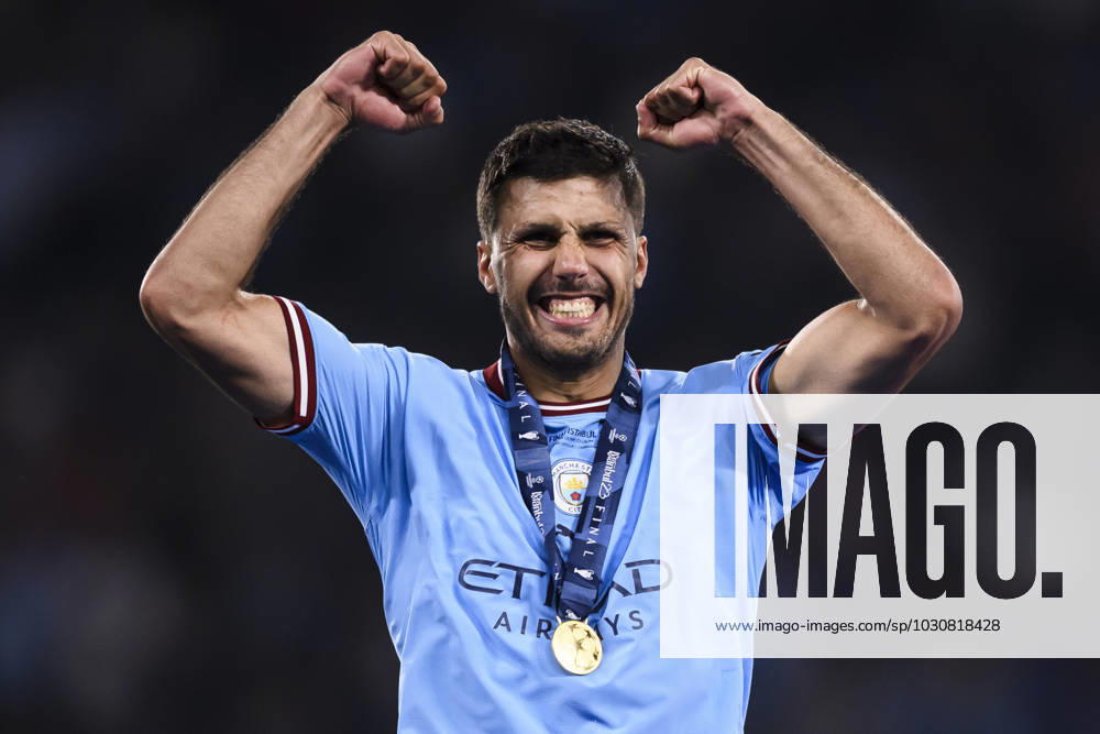 Manchester City FC v FC Internazionale - UEFA Champions League Rodri of Manchester CIty FC celebrates during the UEFA Champions League final football match between Manchester City FC and FC Internazionale. Istanbul Turkey