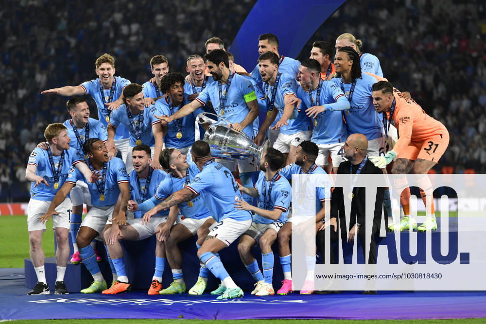 Manchester City win the UEFA Champions League final, Istanbul, Turkey Istanbul, Turkey. 10th, June 2023. Captain Ilkay Gundogan of Manchester City can raise the trophy as the winner of the UEFA Champions League final between Manchester City and Inter at the Atat?rk Stadium in Istanbul. Istanbul Turkey