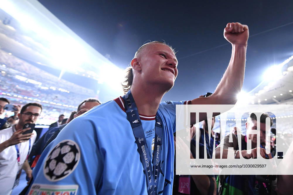 Soccer Champions League final Manchester City Inter Milan on 10 06 2023 at Ataturk Olympic Stadium in Istanbul Erling Haaland Manchester jubilation joy emotions