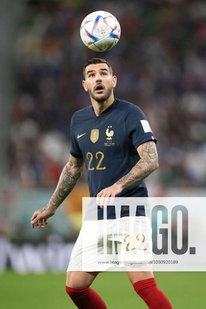 France v Poland - Round of 16 - FIFA World Cup, WM, Weltmeisterschaft, Fussball Doha Theo Hernandez of France in action during the FIFA World Cup Qatar 2022 Round of 16 match between France v Poland at Al Thumama Stadium on December 04, 2022 in Doha, Qatar. Photo by David Niviere ABACAPRESS.COM DOHA Qatar