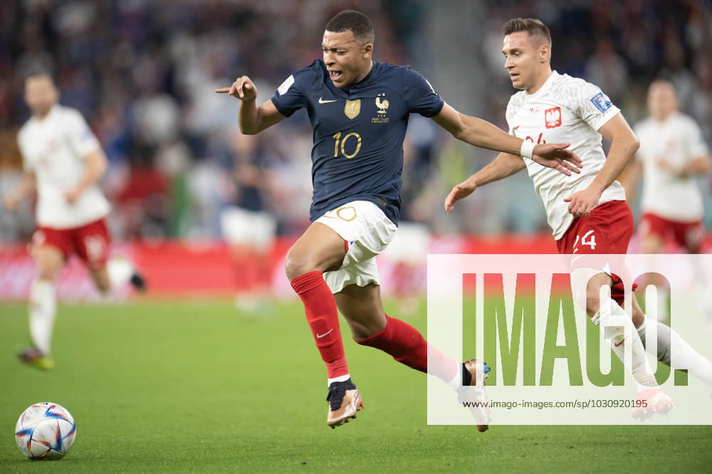 France v Poland - Round of 16 - FIFA World Cup, WM, Weltmeisterschaft, Fussball Doha Kylian Mbappe of France in action during the FIFA World Cup Qatar 2022 Round of 16 match between France v Poland at Al Thumama Stadium on December 04, 2022 in Doha, Qatar. Photo by David Niviere ABACAPRESS.COM DOHA Qatar
