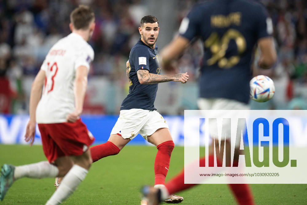 France v Poland - Round of 16 - FIFA World Cup, WM, Weltmeisterschaft, Fussball Doha Theo Hernandez of France in action during the FIFA World Cup Qatar 2022 Round of 16 match between France v Poland at Al Thumama Stadium on December 04, 2022 in Doha, Qatar. Photo by David Niviere ABACAPRESS.COM DOHA Qatar