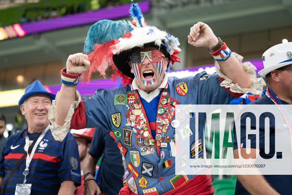 France v Poland - Round of 16 - FIFA World Cup, WM, Weltmeisterschaft, Fussball Doha Fan of France in action during the FIFA World Cup Qatar 2022 Round of 16 match between France v Poland at Al Thumama Stadium on December 04, 2022 in Doha, Qatar. Photo by David Niviere ABACAPRESS.COM DOHA Qatar