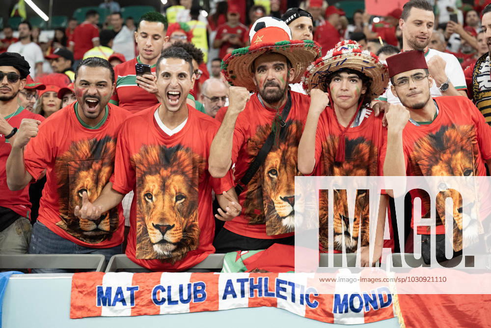 Morocco v Spain - Round of 16 - FIFA World Cup, WM, Weltmeisterschaft, Fussball Doha. Marocan fans attend the FIFA World Cup Qatar 2022 Round of 16 match between Morocco v Spain at the Al-Thumama Stadium, on December 06, 2022 in Doha, Qatar. Photo by David Niviere ABACAPRESS.COM DOHA Qatar