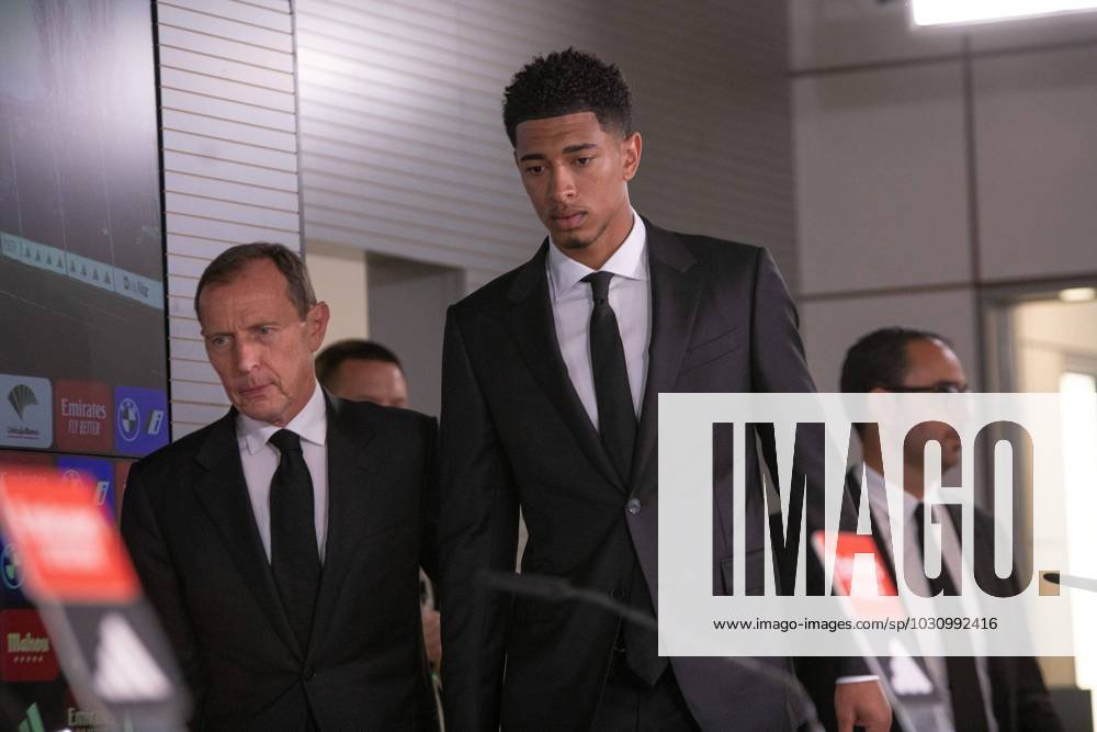 Official presentation of Jude Bellingham as a new Real Madrid player at the Ciudad Deportiva de Valdebebas, Madrid, June 15, 2023 Official presentation of Jude Bellingham as a new Real Madrid player at the Ciudad Deportiva de Valdebebas, Madrid June 15, 2023 900 Cordon Press 900 CordonxPress LOF - Jude Bellingham