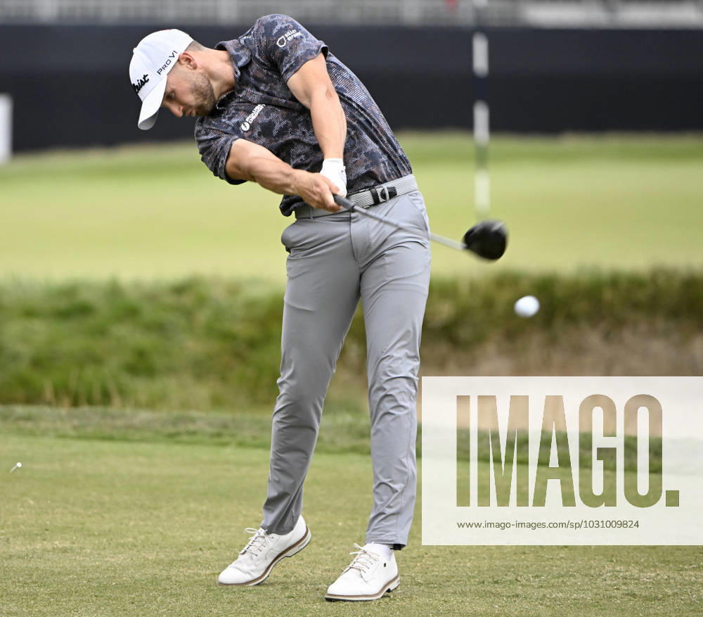 Wyndham Clark drives the ball off the 18th tee during the first round of the 2023 U.S. Open at the Los Angeles Country Club in Los Angeles on Thursday, June 15, 2023. McIlroy finished with a five-under par 65. LAP20230615230 ALEXxGALLARDO