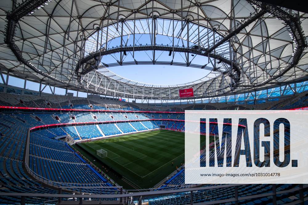 General view inside the stadium during the International Friendly, Länderspiel, Nationalmannschaft match between China and Myanmar at Dalian Suoyuwan Football Stadium on June 16, 2023 in Dalian, Liaoning Province of China.