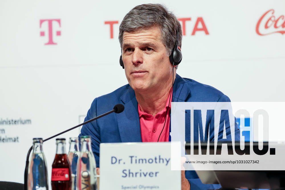 Timothy Shriver, Chairman Special Olympics International attends the opening press conference, PK, Pressekonferenz in Messe Berlin conference centre. The Special Olympics Summer World Games start on June 17 in Berlin. The 2023 Berlin Games will host 7000 athletes with learning disabilities from 190 countries. It is the biggest sporting event of 2023. Berlin Germany - ZUMAs197 20000101_zaa_s197_294