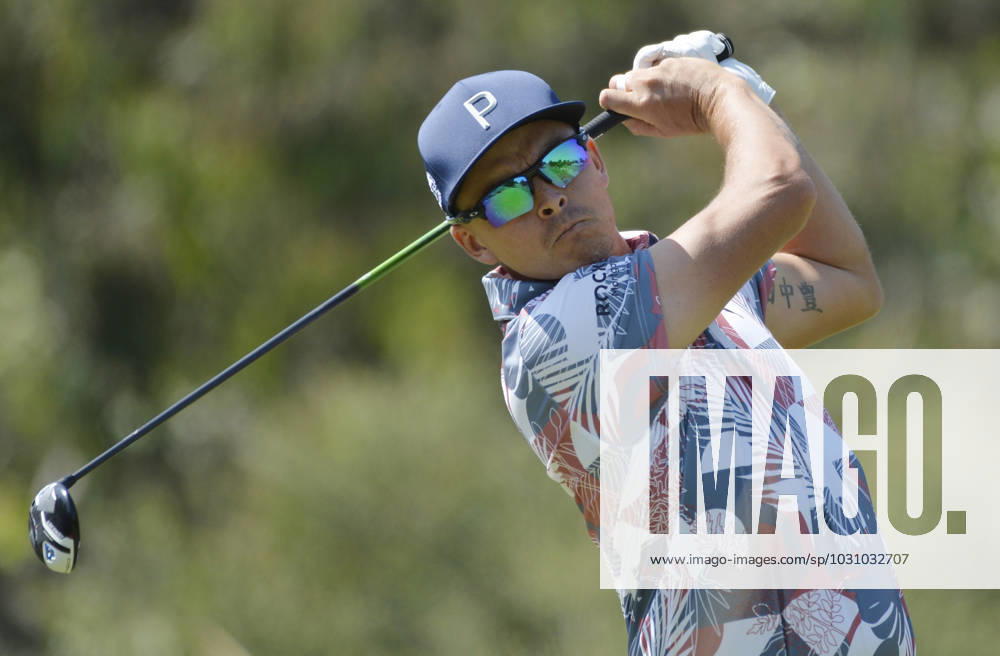 Rickie Fowler tees off on the 7th hole during the second round of the 2023 U.S. Open Golf Championship at the Los Angeles Country Club in Los Angeles, California on Friday, June 16, 2023. LAP20230616948 MIKExGOULDING