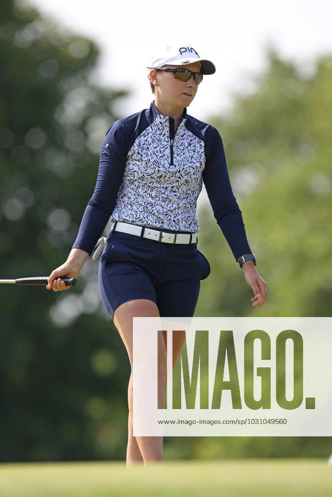 Meijer LPGA, Golf Damen Classic Charlotte Thomas of England reacts to her shot on the first green during the third round of the Meijer LPGA Classic for Simply Give golf tournament at Blythefield Country Club in Belmont, MI, USA Saturday, June 17, 2023. Belmont Michigan United States