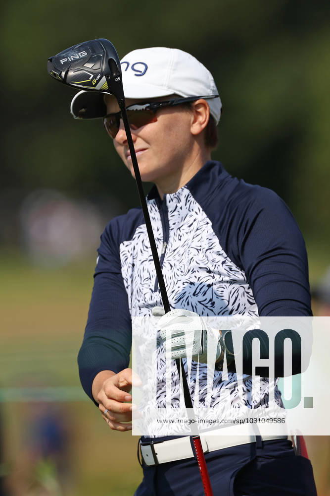 Meijer LPGA, Golf Damen Classic Charlotte Thomas of England ltees off on the second tee during the third round of the Meijer LPGA Classic for Simply Give golf tournament at Blythefield Country Club in Belmont, MI, USA Saturday, June 17, 2023. Belmont Michigan United States
