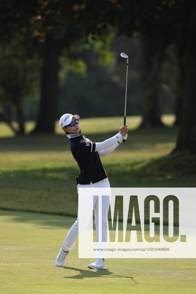 Meijer LPGA, Golf Damen Classic Na Rin An of Republic of Korea follows her fairway shot on the first hole during the third round of the Meijer LPGA Classic for Simply Give golf tournament at Blythefield Country Club in Belmont, MI, USA Saturday, June 17, 2023. Belmont Michigan United States