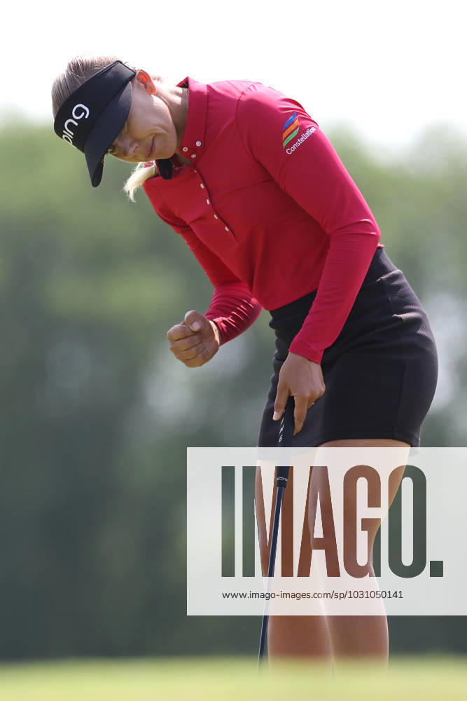 Meijer LPGA, Golf Damen Classic Pernilla Lindberg of Sweden reacts to her birdie on the first green during the third round of the Meijer LPGA Classic for Simply Give golf tournament at Blythefield Country Club in Belmont, MI, USA Saturday, June 17, 2023. Belmont Michigan United States