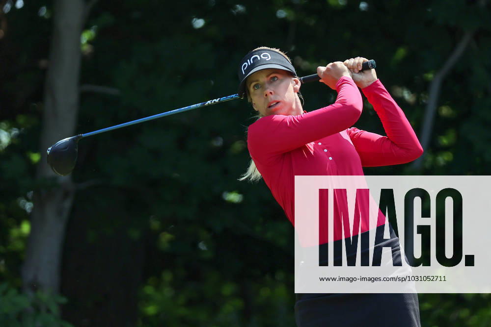 Meijer LPGA, Golf Damen Classic for Simply Give Pernilla Lindberg of Bollnas, Sweden hits from the 4th tee during the third round of the Meijer LPGA Classic golf tournament at Blythefield Country Club in Belmont, MI, USA Saturday, June 17, 2023. Belmont Michigan United States