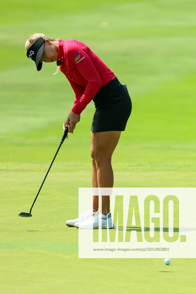 Meijer LPGA, Golf Damen Classic for Simply Give Pernilla Lindberg of Bollnas, Sweden follows her putt on the 3rd green during the third round of the Meijer LPGA Classic golf tournament at Blythefield Country Club in Belmont, MI, USA Saturday, June 17, 2023. Belmont Michigan United States