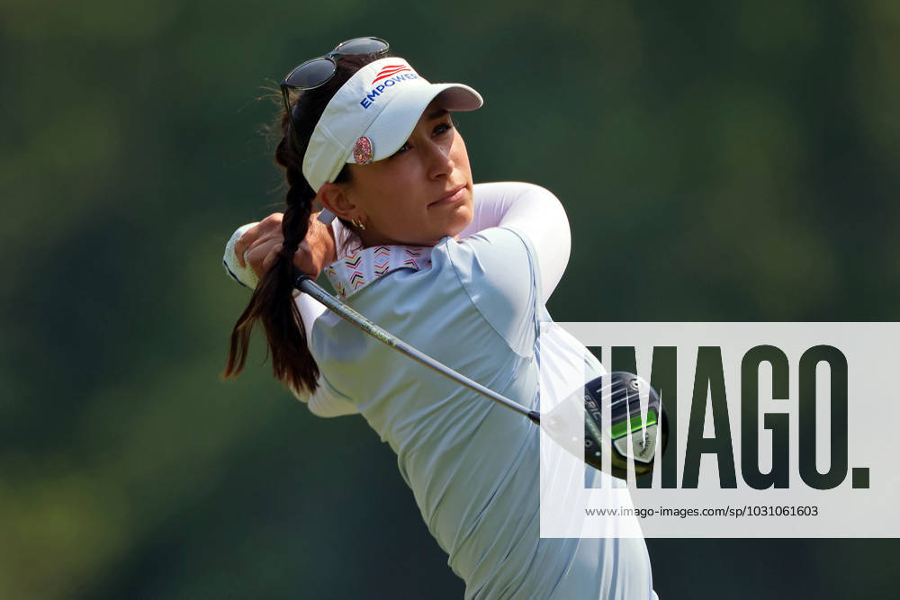 Meijer LPGA, Golf Damen Classic for Simply Give Cheyenne Knight of Aledo, Texas hits from the 14th tee during the third round of the Meijer LPGA Classic golf tournament at Blythefield Country Club in Belmont, MI, USA Saturday, June 17, 2023. Belmont Michigan United States