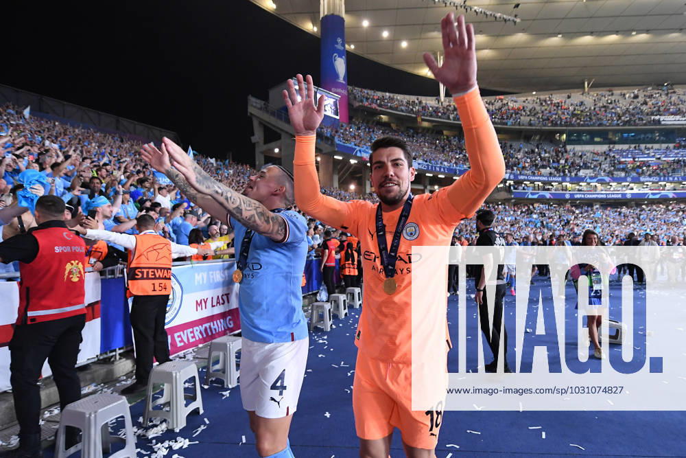 Soccer Champions League final Manchester City Inter Milan on 10 06 2023 at Ataturk Olympic Stadium in Istanbul Kalvin Phillips Manchester , left Stefan Ortega Manchester , right
