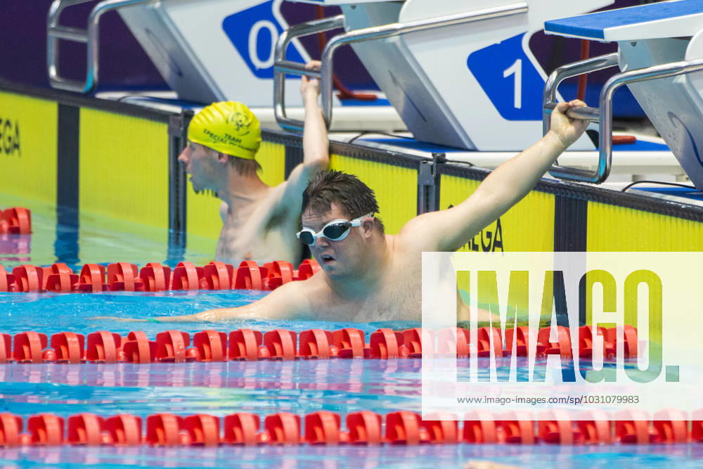 SPECIAL OLYMPICS - World Summer Games 2023 BERLIN,GERMANY,18.JUN.23 - SPECIAL OLYMPICS - World Summer Games 2023, swimming. Image shows Stefan Straus (AUT) on the right. GEPAxpictures xGintarexKarpaviciute