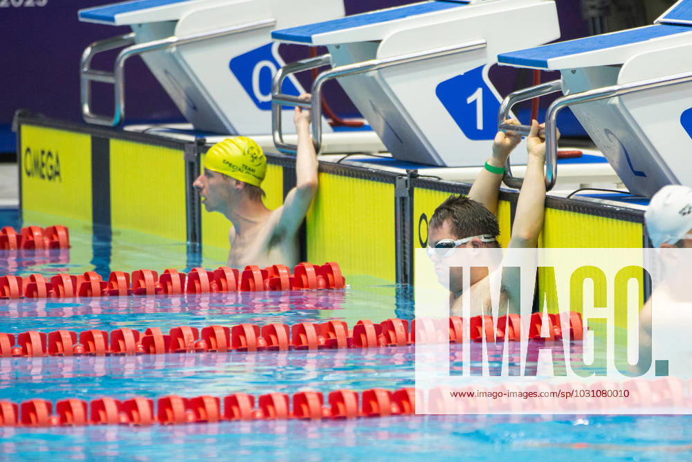 SPECIAL OLYMPICS - World Summer Games 2023 BERLIN,GERMANY,18.JUN.23 - SPECIAL OLYMPICS - World Summer Games 2023, swimming. Image shows Stefan Straus (AUT) on the right. GEPAxpictures xGintarexKarpaviciute