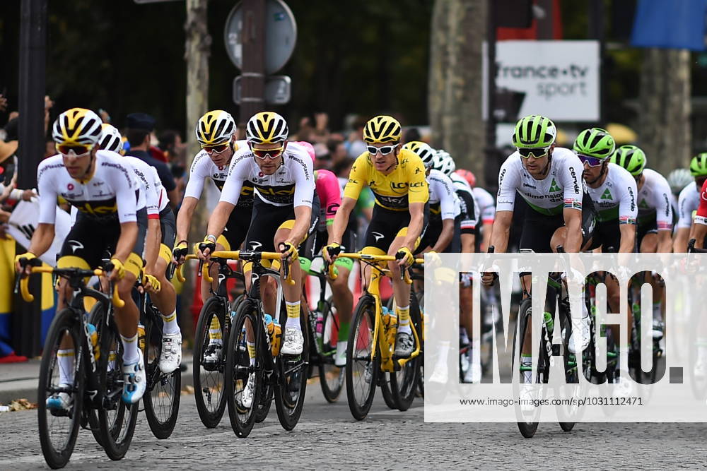 Tour De France In Doubt File photo dated July 29, 2018 of riders of Team Sky lead the pack during a passage on the Champs Elysees during the last stage of the 105th edition of the Tour de France cycling race in Paris. Doubts continue to grow around this year?s Tour de France after the UCI announced it was extending the suspension of all cycling races until 1 June, a little over three weeks before the event is due to begin in Nice on 27 June. The French government indicated last week it was looking at ways cycling?s biggest race might be able to take place without any spectators but the feasibility of staging such an event in any form is increasingly questionable as the shutdown of professional cycling continues. Photo by Eliot Blondet ABACAPRESS.COM Paris France