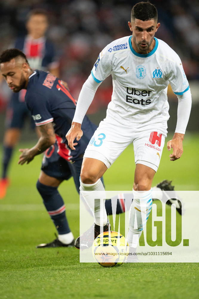 Ligue 1 - PSG v OM Alvaro Gonzalez Soberon of Olympique de Marseille in action with Neymar Jr of Paris Saint-Germain during the Ligue 1 match between Paris Saint Germain and Olympique de Marseille at Parc des Princes, on September 13, 2020 in Paris, France. PSG was defeated 0-1. Photo by David Niviere ABACAPRESS.COM PARIS France