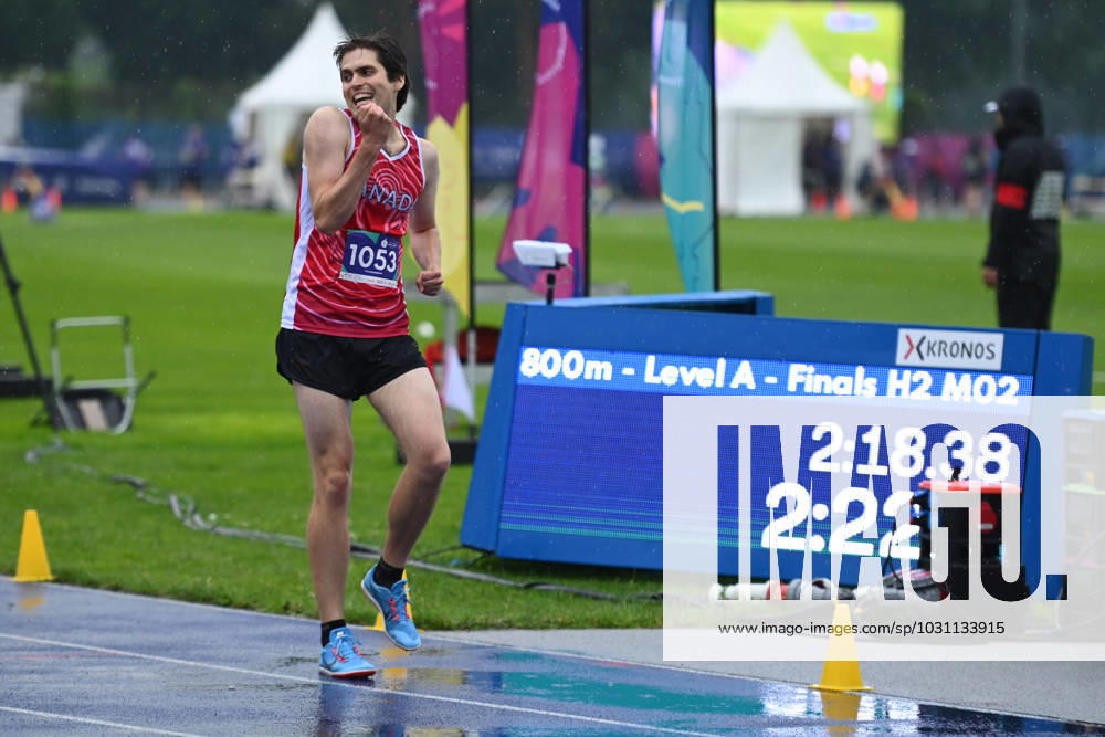 Berlin, Germany, June 20th 2023: Alec Baldwin, winner of the Level A final during the Special Olympics World Games Berlin 2023 - Men s 800m - Olympiapark. (Ryan Sleiman SPP)