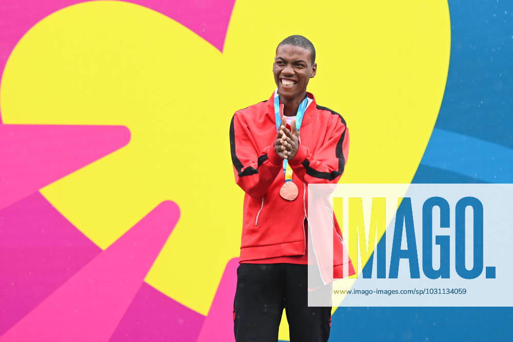 Berlin, Germany, June 20th 2023: Christpher Jacquet of Paraguay taking the bronze medal during the Special Olympics World Games Berlin 2023 - Men s 800m - Olympiapark. (Ryan Sleiman SPP)