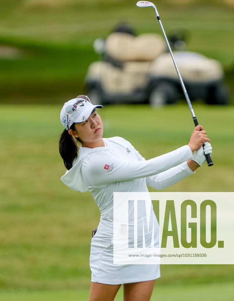 Rose Zhang (USA) hits an approach shot during a practice round of the KPMG Womens Golf Championship at Baltusrol Golf Club in Springfield, NJ on June 21, 2023. Eclipse Sportswire CSM Springfield USA - ZUMAcs17 20230621_zaf_cs17_014