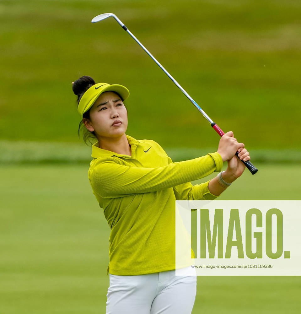 Lucy Li (USA) hits an approach shot during a practice round of the KPMG Womens Golf Championship at Baltusrol Golf Club in Springfield, NJ on June 21, 2023. Eclipse Sportswire CSM Springfield USA - ZUMAcs17 20230621_zaf_cs17_019
