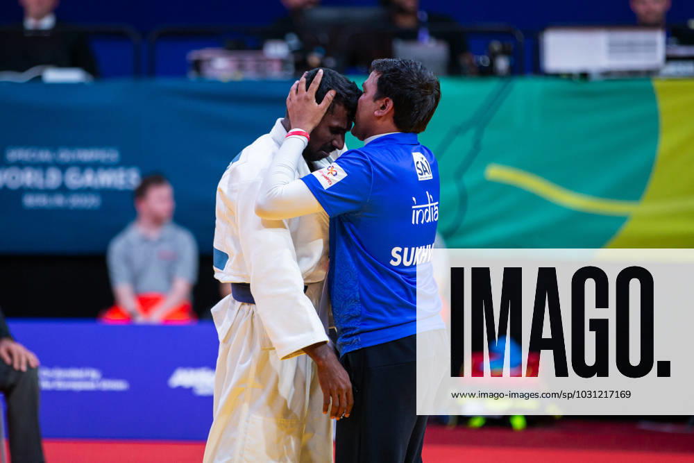 SPECIAL OLYMPICS - World Summer Games 2023 BERLIN,GERMANY,24.JUN.23 - SPECIAL OLYMPICS - World Summer Games 2023, judo. Image shows Aslam Babajan Ganjanawar (IND) and coach. GEPAxpictures xGintarexKarpaviciute