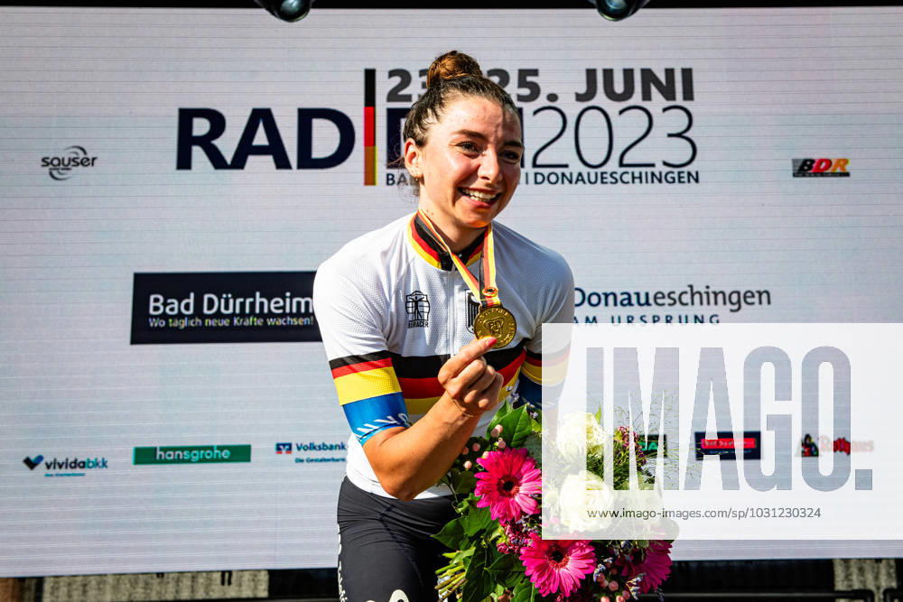 LIPPERT Liane National Championships Road Cycling 2023 RR Elite Women LIPPERT Liane GER MOVISTAR TEAM WOMEN MOV ESP Winner First Place Award Ceremony Medal Ceremony Podium Landscape Event National Championships Road Cycling Category Category Cycling Road Cycling Elite Women Location Ort Europe Germany Baden Württemberg Start Donaueschingen Finish Bad Dürrheim Baden Württemberg Discipline Road Race RR National Championships Distance 135 km Date Date 24 06 2023 Saturday