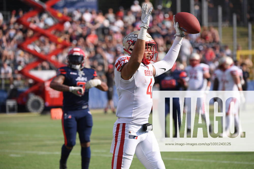 American Football, 2023 season, European League of Football ELF , Hamburg Sea Devils Berlin Thunder, Stadion Hoheluft Hamburg , 25 06 2023, 4 Gameweek Aaron Jackson 4, Berlin Thunder, WR For editorial use only Photo IMAGO Lobeca Roberto Seidel Hamburg Stadion Hoheluft, Lokstedter Steindamm 87 Hamburg Germany.