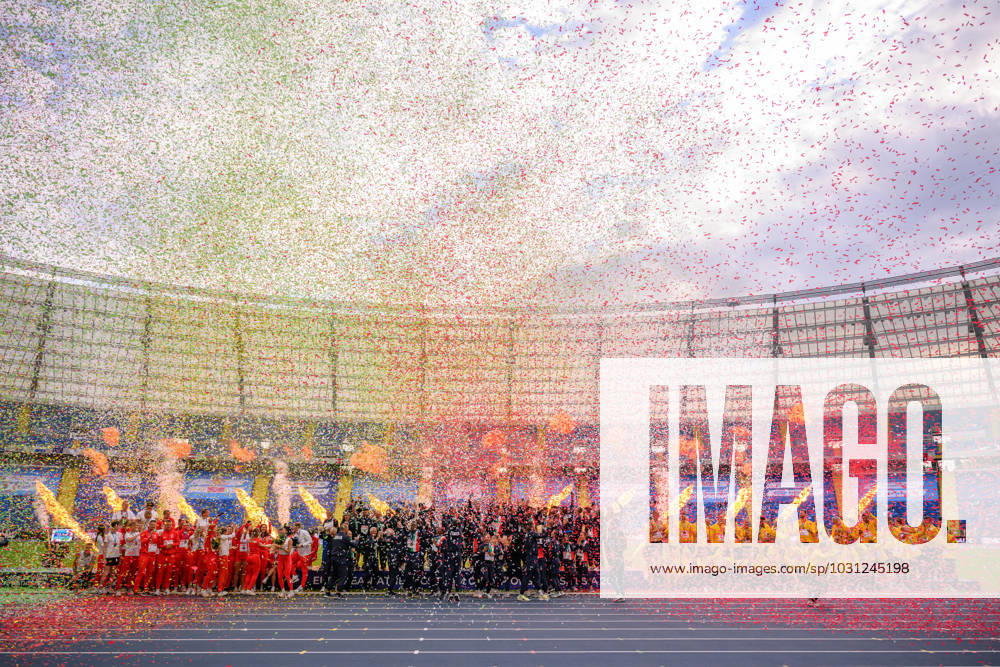 Winning teams of the team athletics during day 4 of the European Games on June 25, 2023 in Katowice Teams of Poland, Italy and Germany Photo Jesper Zerman BILDBYRAN COP 234 JZ0383 friidrott athletics friidrett europeiska spelen 2023 european games 2023 europeiska spelen european games 4 bbeng