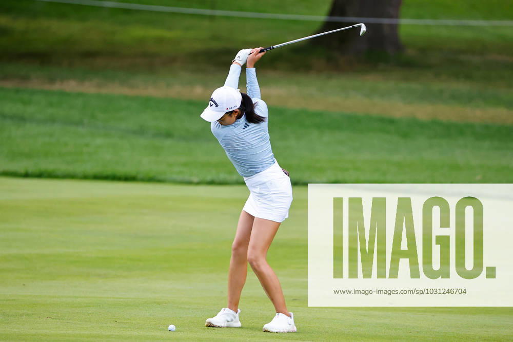 SPRINGFIELD, NJ - JUNE 25: Rose Zhang of the United States plays from the 5th fairway during the final round of the LPGA, Golf Damen KPMG Womens PGA, Golf Herren Championship on June 25, 2023 at Baltusrol Golf Club (Lower Course) in Springfield, New Jersey. (Photo by Rich Graessle Icon Sportswire) GOLF: JUN 25 LPGA KPMG Womens PGA Championship Icon23062519115